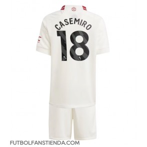 Manchester United Casemiro #18 Tercera Equipación Niños 2023-24 Manga Corta (+ Pantalones cortos)